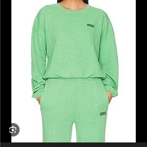 Green Sweatshirt and Sweatpants Set